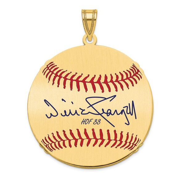 14K Gold Plated Willie Stargell Signature LG Enamel Baseball Pendant
